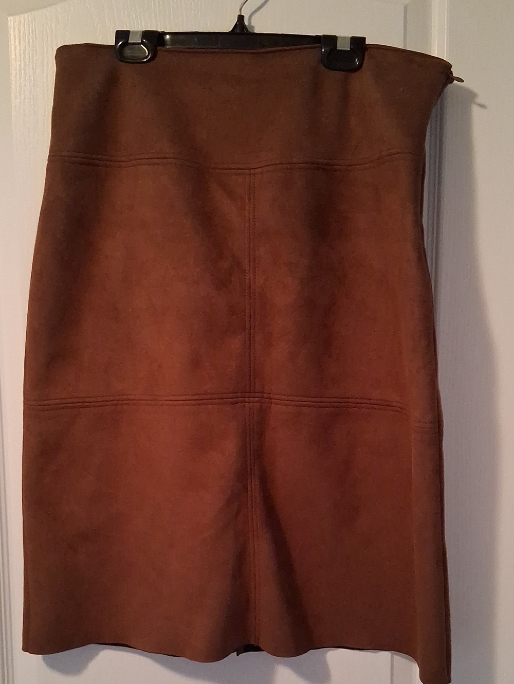 Chaps Brown Suede Pencil Skirt